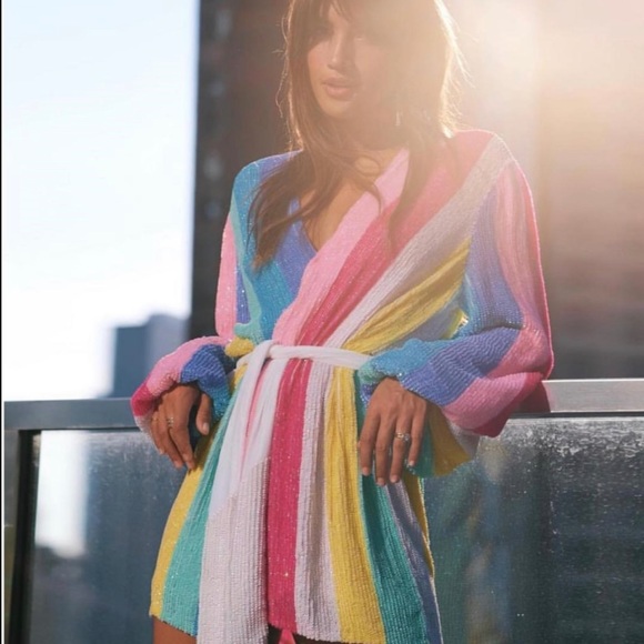 RETROFÊTE Gabrielle Robe UNICORN STRIPE - Picture 3 of 16